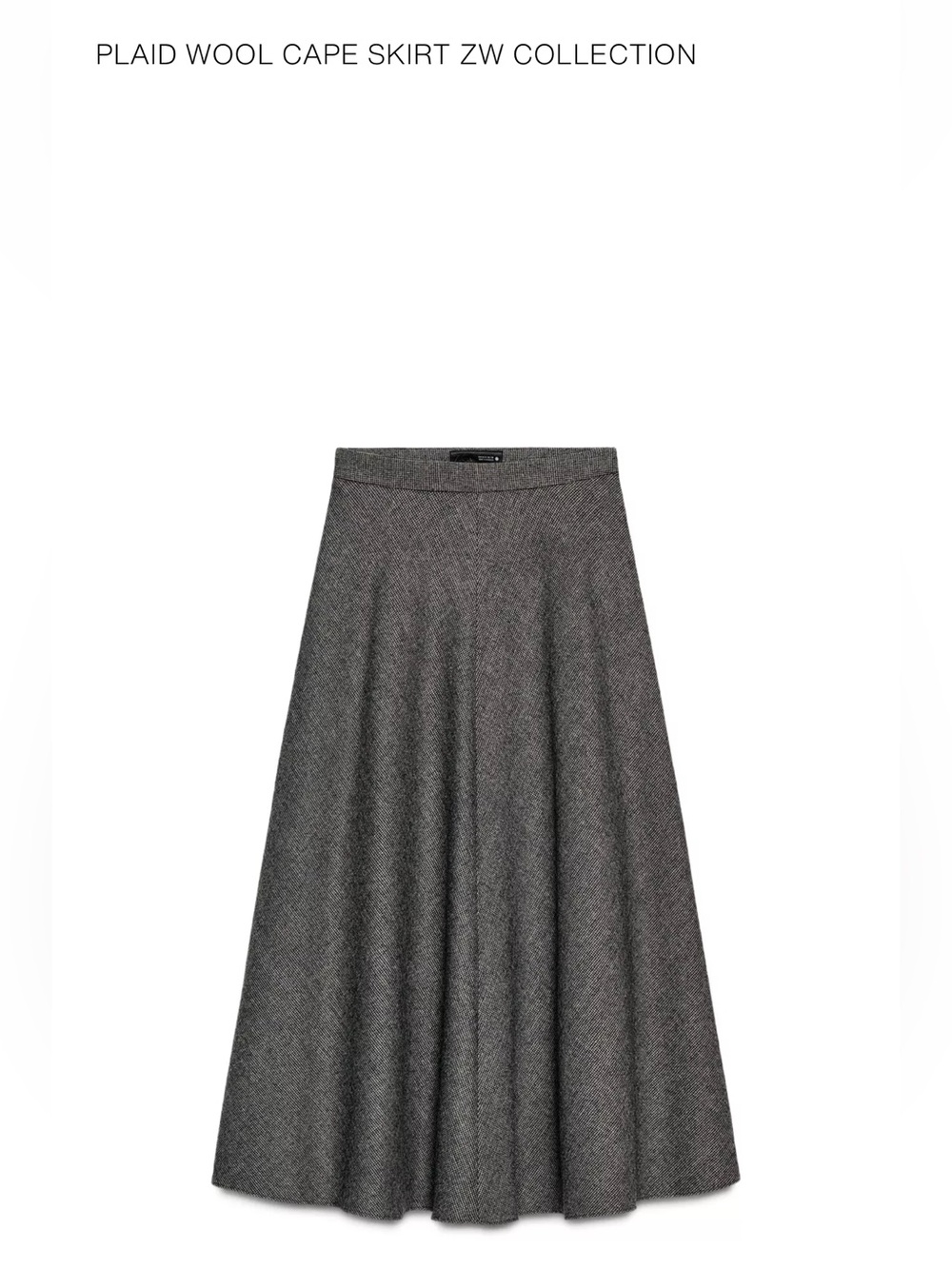 Zara Plaid Wool Cape Skirt